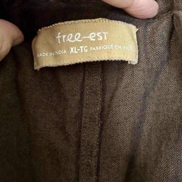 Free-est Pants Size XL, Women’s, Brown, Linen Cotton, Barrel Leg - Picture 3 of 5